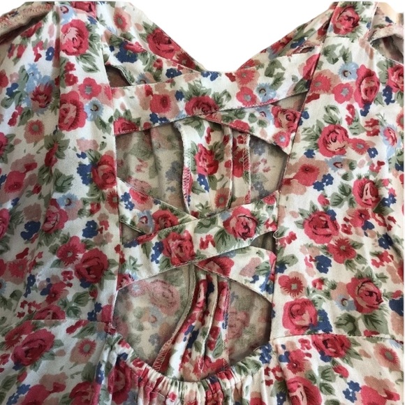 Urban Outfitters Staring At Stars Cross-back Romper 90s Floral Backless Playsuit - Picture 16 of 16